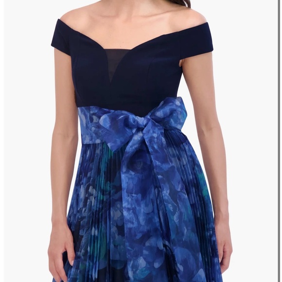 Eliza J Navy and Blue Floral Maxi Dress - Picture 2 of 4